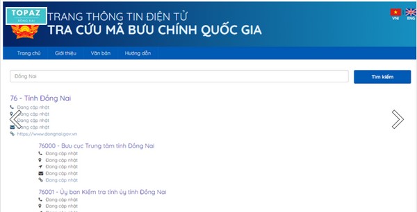 Cách tra cứu mã bưu chính Đồng Nai trên mabuuchinh.vn