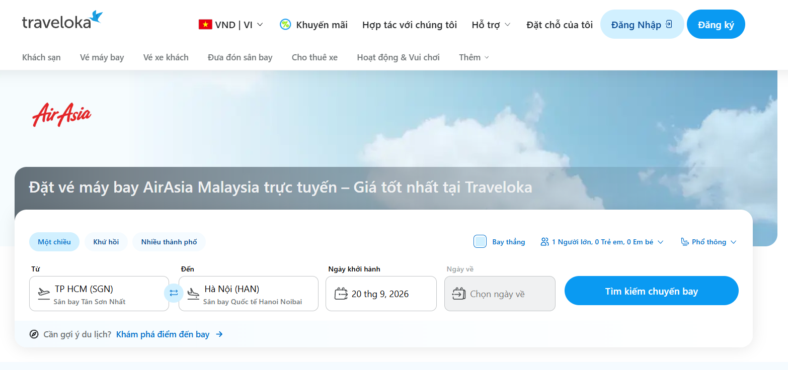 AirAsia trên Traveloka
